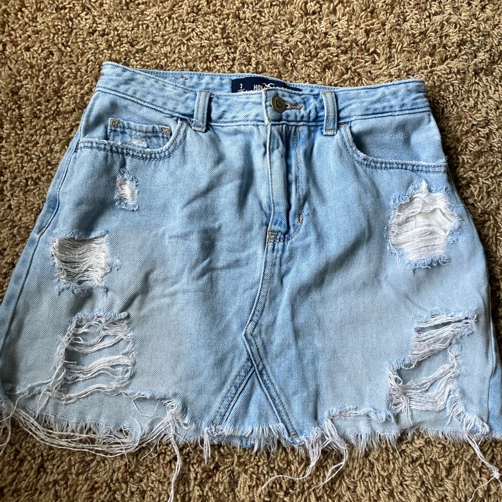 Ripped jean skirt